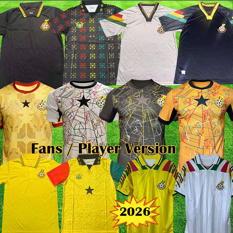 2026 Ghana World Cup Soccer Jersey 26 27 Vintage ghana Football Shirt Tops Camiseta Futbol Men Home Away Trikot Player version Fans Traing Kits
