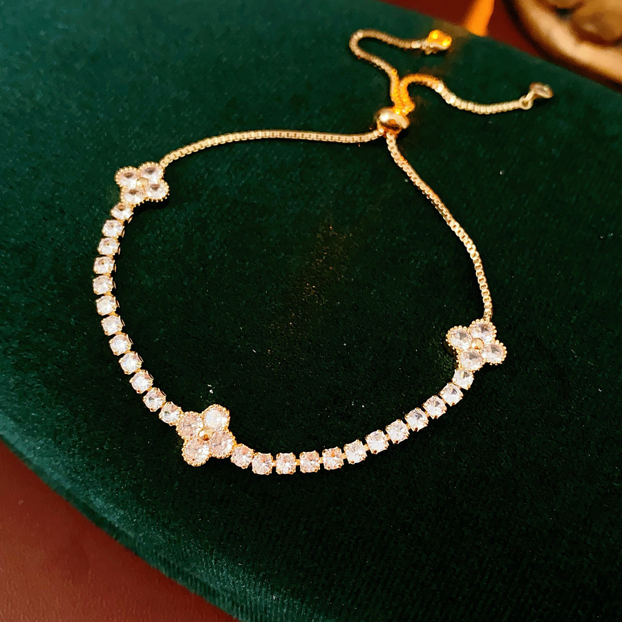 Super shiny zircon flower bracelet, exquisite fashionable style, versatile and elegant, high-end jewelry for women - view 6