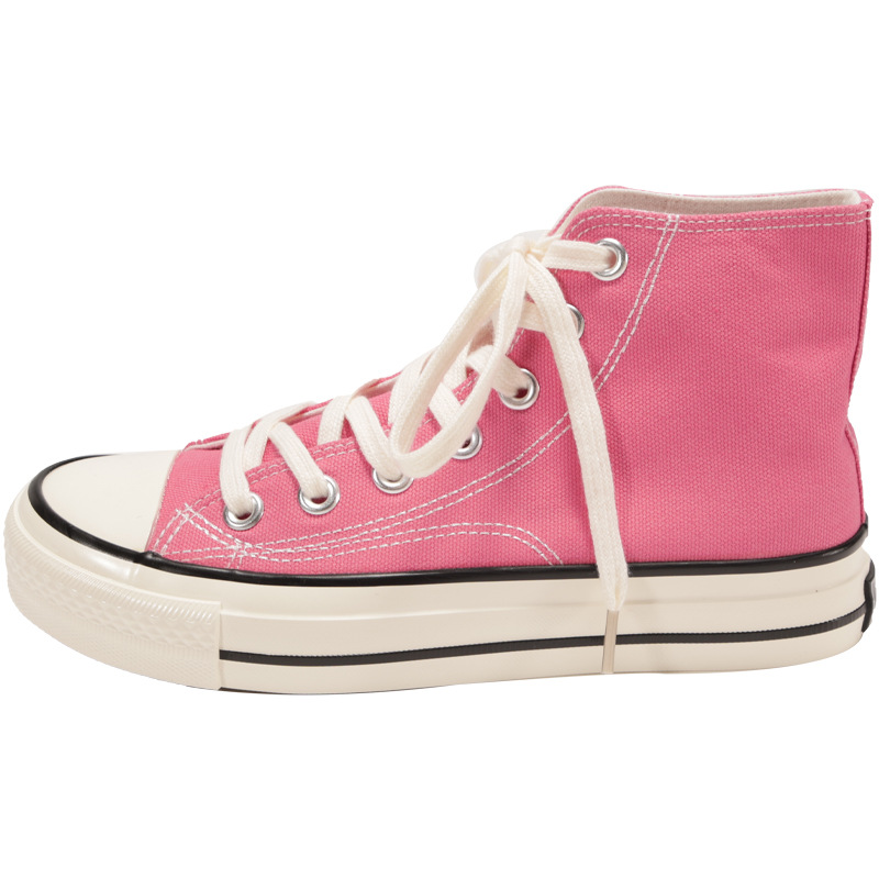 Free shipping Men Women shoes 2026 Chunky High Top Canvas Shoes, Thick Platform Sole Lace-Up Sneakers