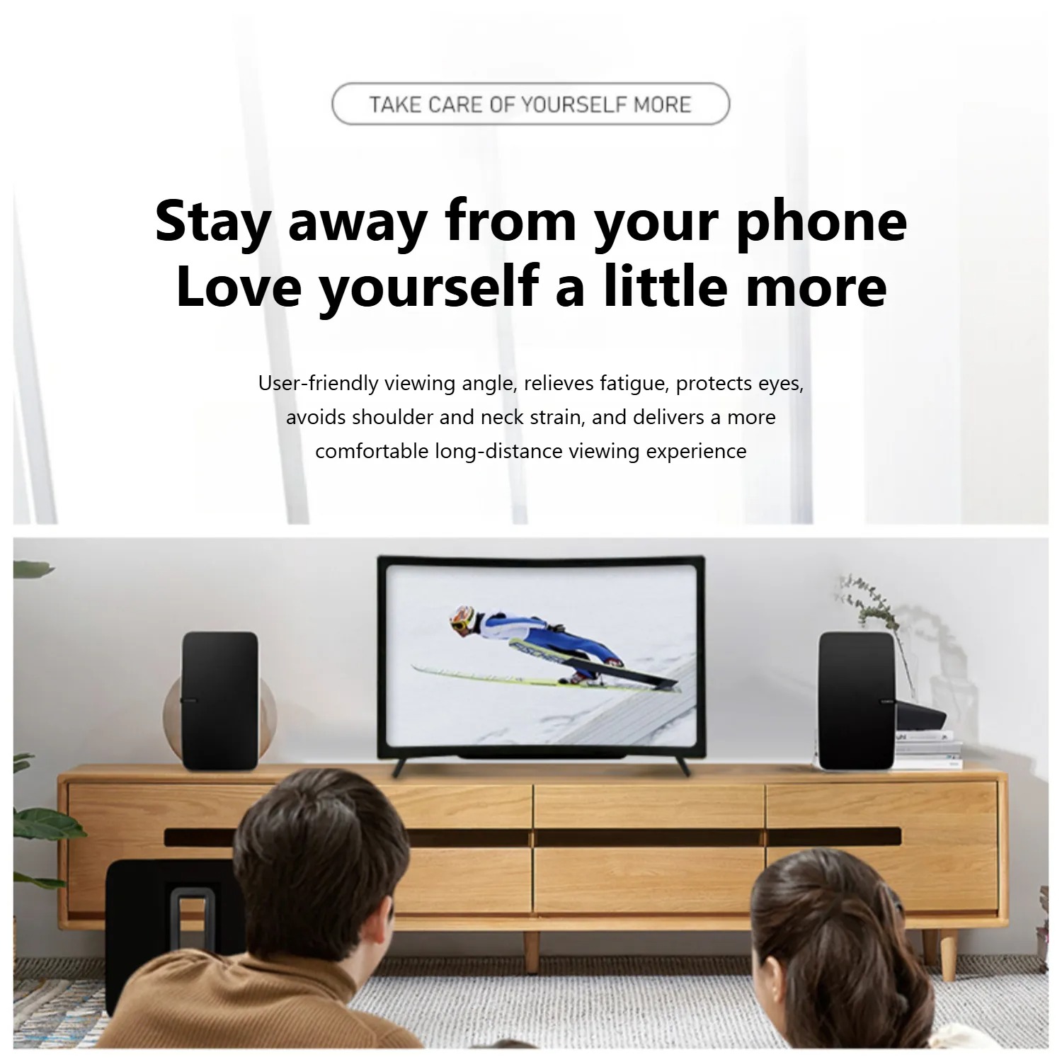 1200R Curved Phone Screen Amplifier Foldable 1:1 HD Magnifier for Smartphones with 178° Wide Viewing Angle Eye Protection for Watching Movies Gaming