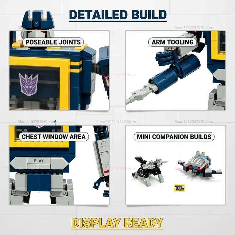 New Technical Blue Robot Model Building Kit Compatible MOC Creative DIY Mech Bricks Assembly Toys Boys Gifts Collectors Edition W260511