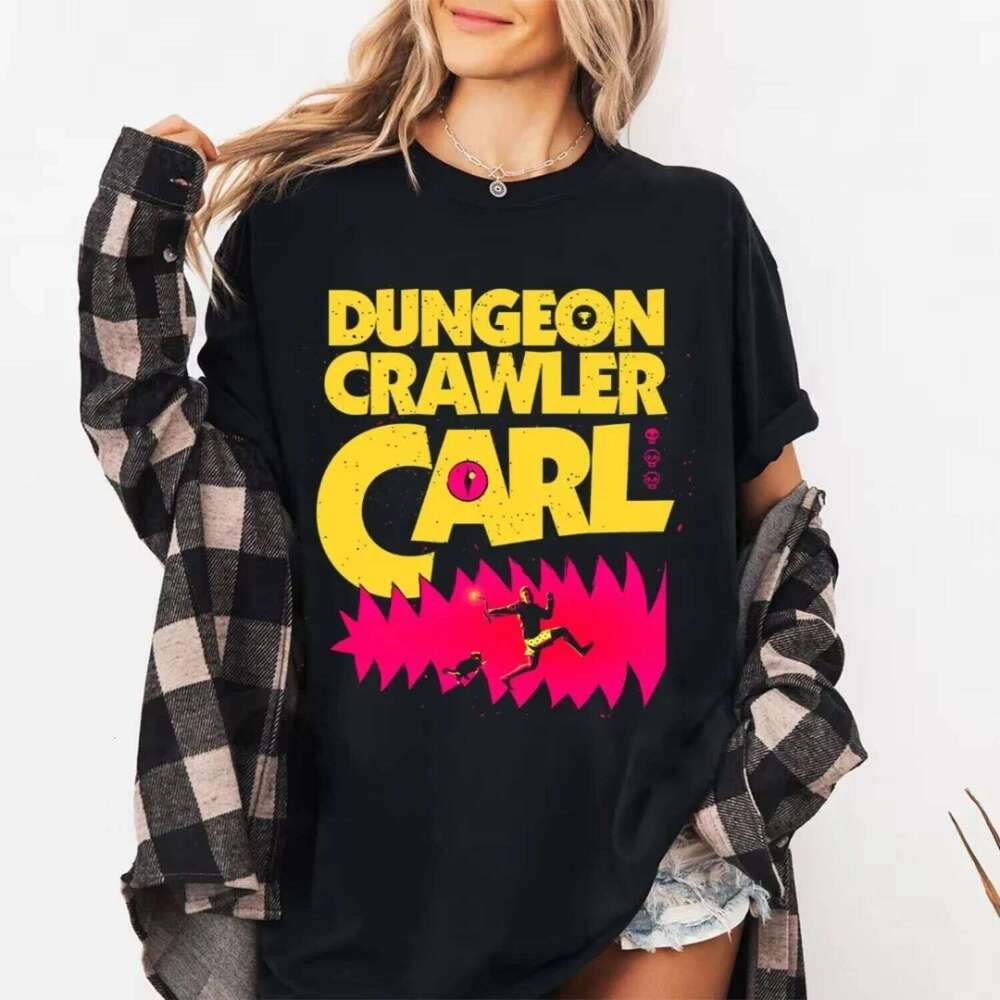 Popular Fantasy Comedy Dungeon Crawler Carl Donut Funny Graphic Print T-shirt Men Women Oversized Casual Cotton Summer New Tees