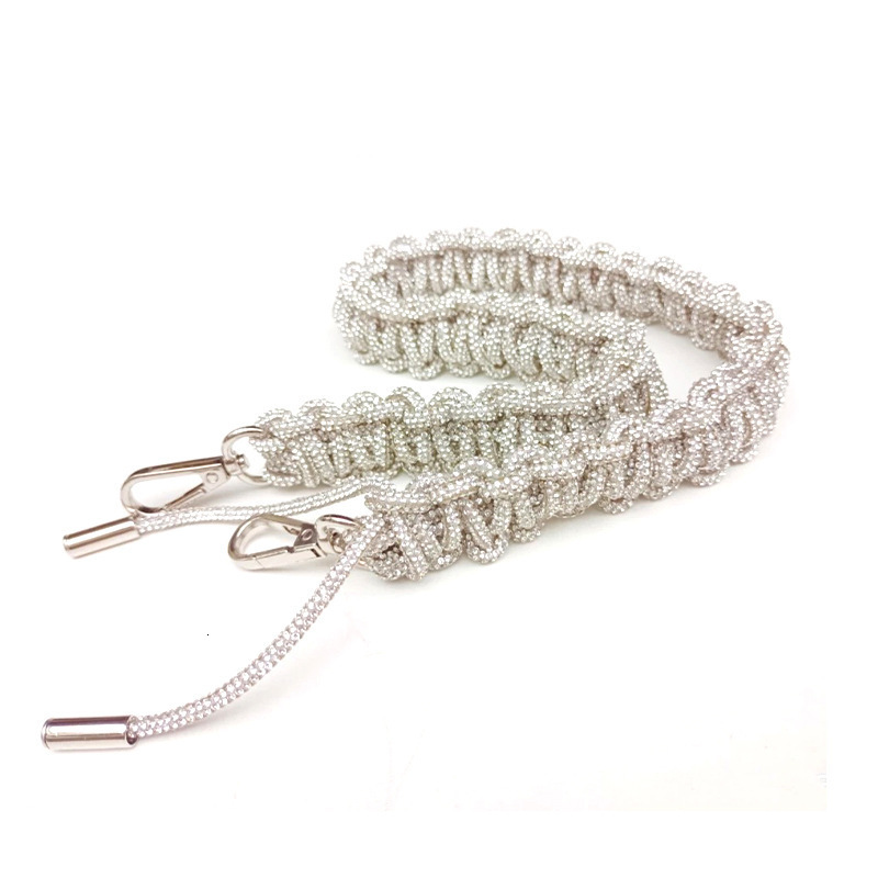 versatile Koreanstyle fashion fulldiamond thick chain handwoven shoulder and crossbody bag with detachable trendy strap 230404