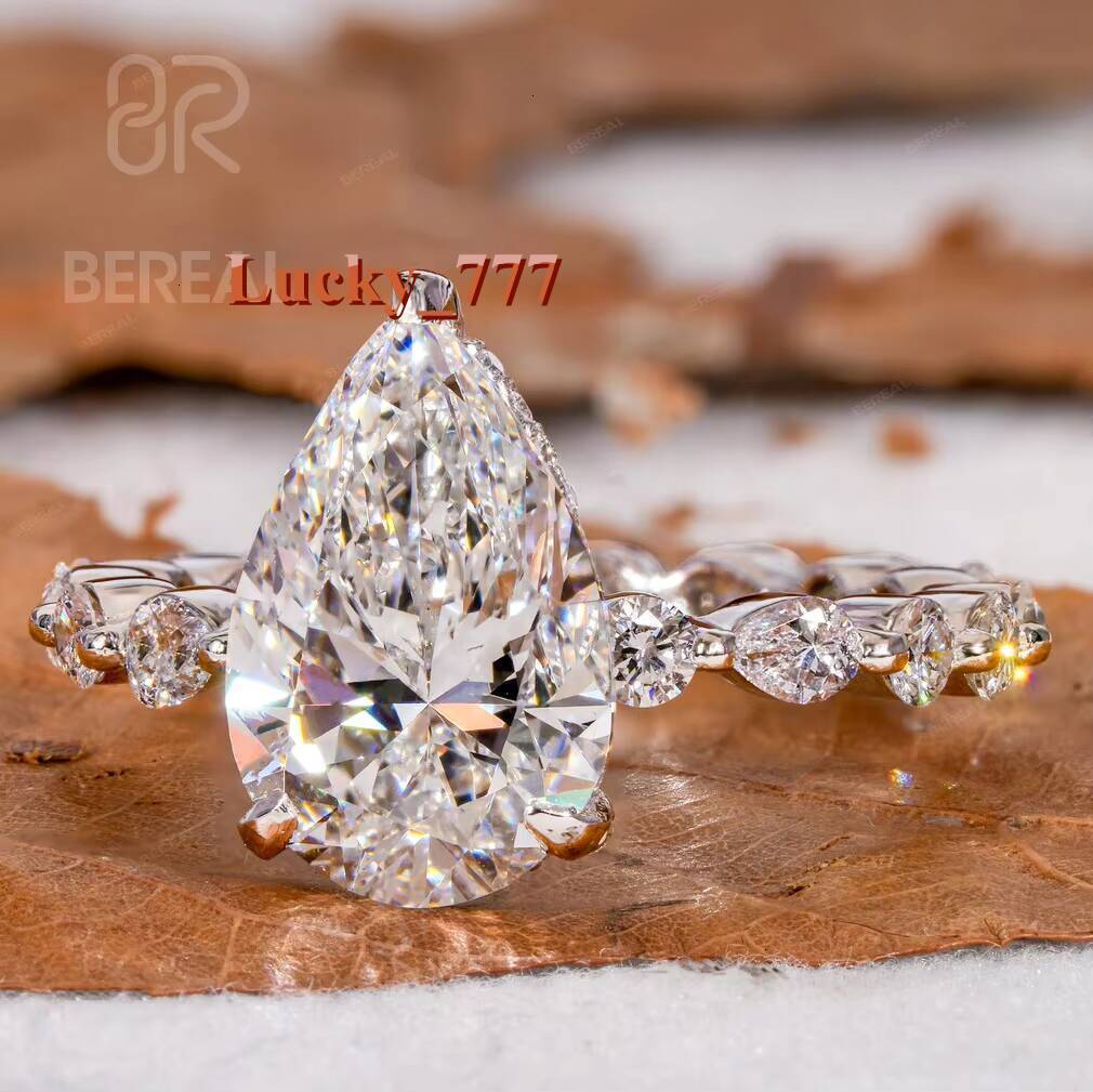 Custom Lab Grown Diamond Pvae Ring Women IGI Certified Pear Vvs Lab Created Diamond Solitaire Engagement Ring Jewelry