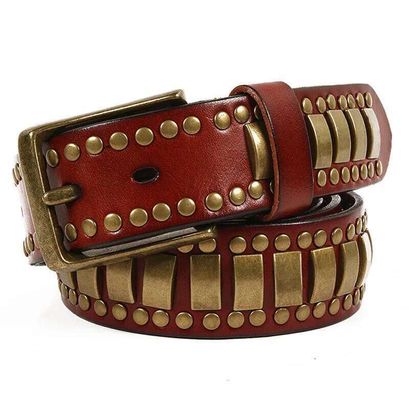 men luxury fashion leather belts punk hip hop dress pin buckle belt womens stylish Decorative waistband designer leash 26Y0511