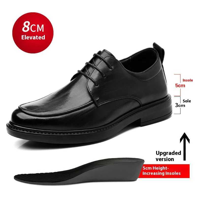 Men Plus Size Elevator Shoes 3/6/8CM Height Increase Formal Office Wedding Party Dress Heightened Shoes Casual Leather Oxfords H260509