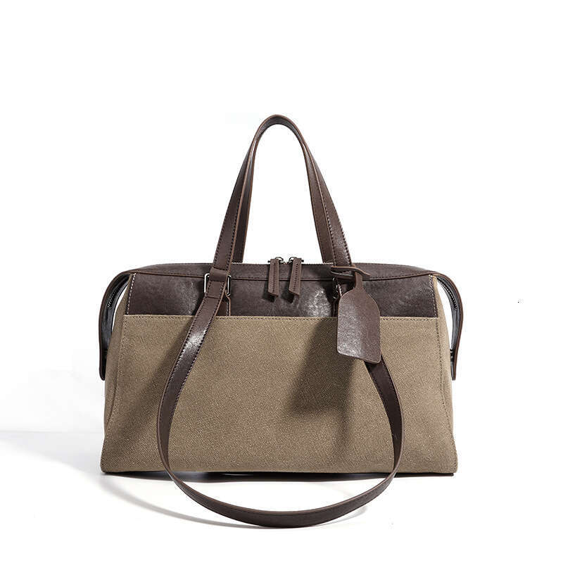 Niche Original Design Canvas Leather Splicing Single Shoulder Crossbody Bag Large Capacity Casual Commuter Fashion Daily Women Handbag SENYY
