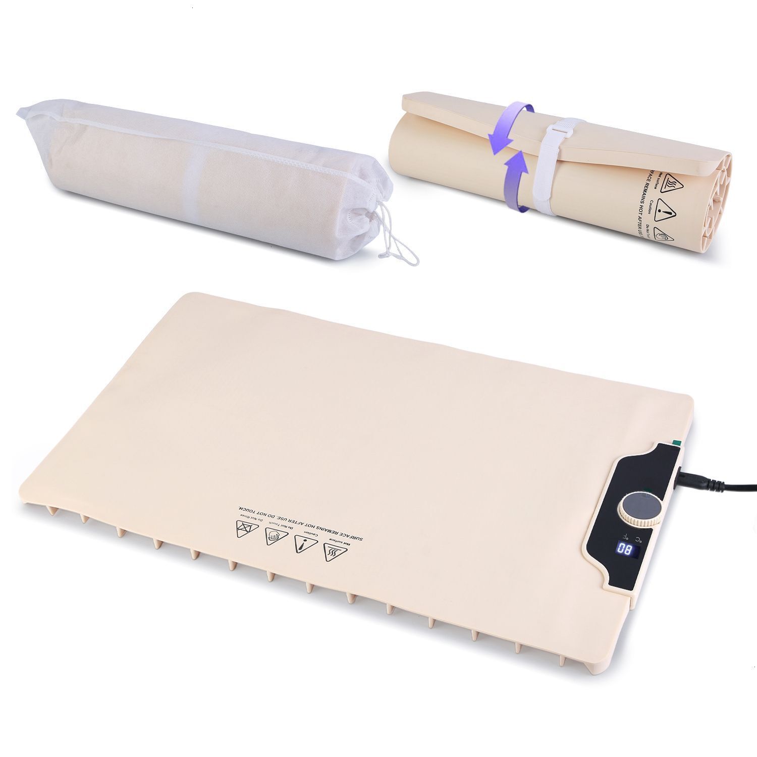 Food Warming Mat 236X158In 300W Fast Heating Electric Silicone Food Warmer 14 Temp Levels 10Hrs Timer Settings Roll-Up Portable Hot Plates Heat Pad Fo - view 9