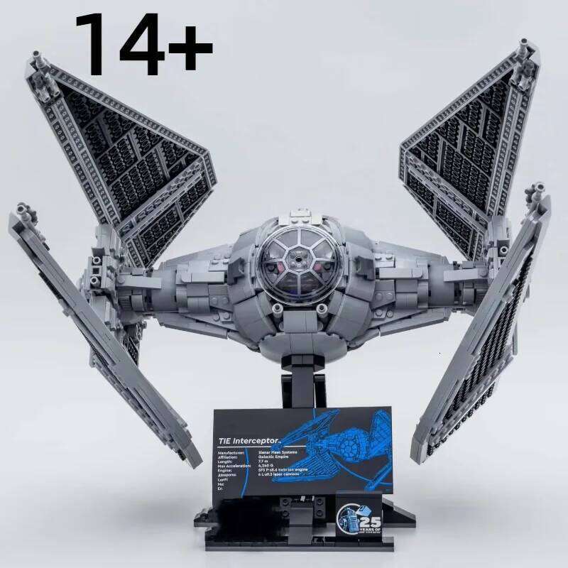 1931PCS TIE Interceptors Spaceship FIT 75382 Building Blocks Starfighter MOC Assembly Display Model Kits Christmas Gifts W260511 - view 6