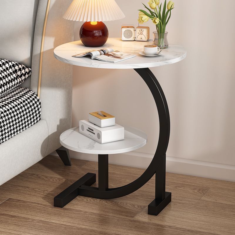 R05293 Double-layer shelf, Nordic style, minimalist modern round side table
