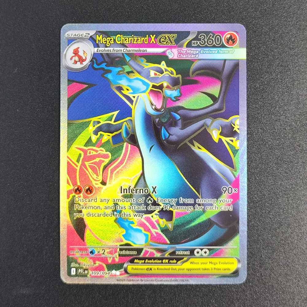 DIY Pokemon Cards Mega Charizard X EX PFL 130/094 125/094 109/094 Oricorio 024 ME02 Phantasmal Flames PTCG English Trading Card L260511M4NL