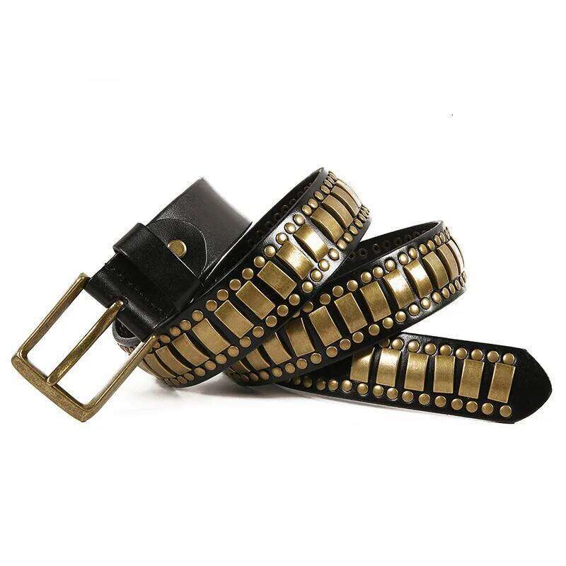 men luxury fashion leather belts punk hip hop dress pin buckle belt womens stylish Decorative waistband designer leash 26Y0511