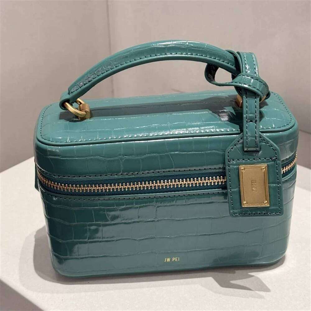 JW PEI Women Shoulder Bag Crossbody Handbag Croc Embossed Small Square Box Purse French Vintage Messenger Bags Exquisite Ladies Liksusie