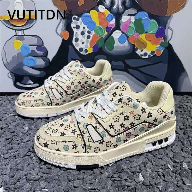 VUTITDN Denim casual shoes running for mens womens black blue New versatile casual height thick soled outdoor sports shoes dh1263469