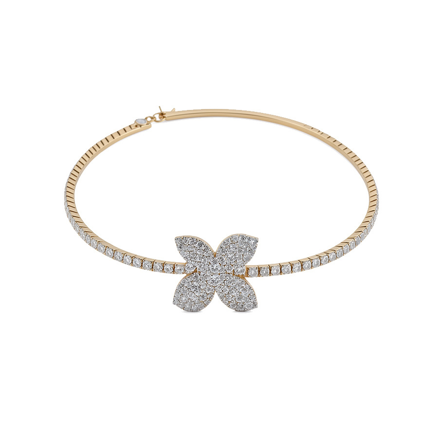 Diamond-studded floral choker, exquisite necklace with a luxurious and sophisticated feel, light luxury high-end jewelry - view 9