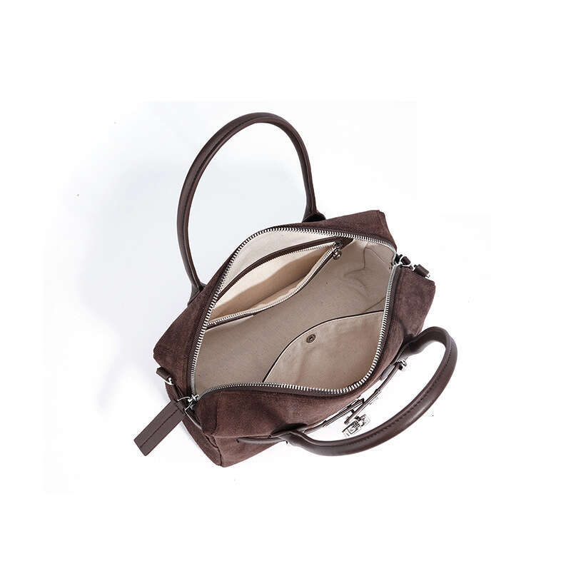 Genuine Leather Boston Autumn Winter New Suede Crossbody Bag Solid Color High Value Light Luxury End Women S Handbag SENYY