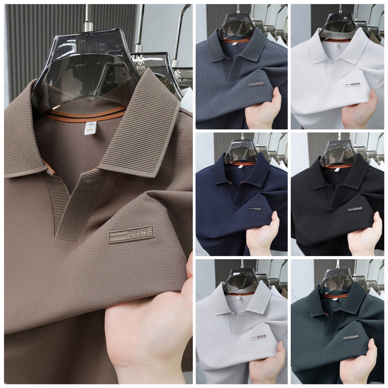 Men's Polos Cotton Classic Fashion Summer Item Original Letter Polo Shirt Comfortable Breathable Short Sleeved