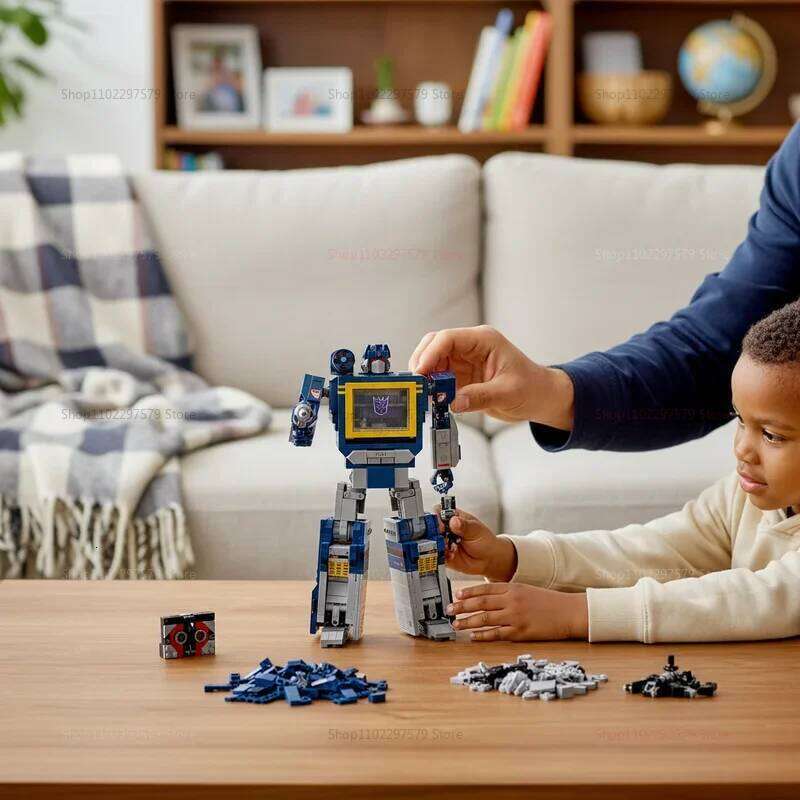 New Technical Blue Robot Model Building Kit Compatible MOC Creative DIY Mech Bricks Assembly Toys Boys Gifts Collectors Edition W260511