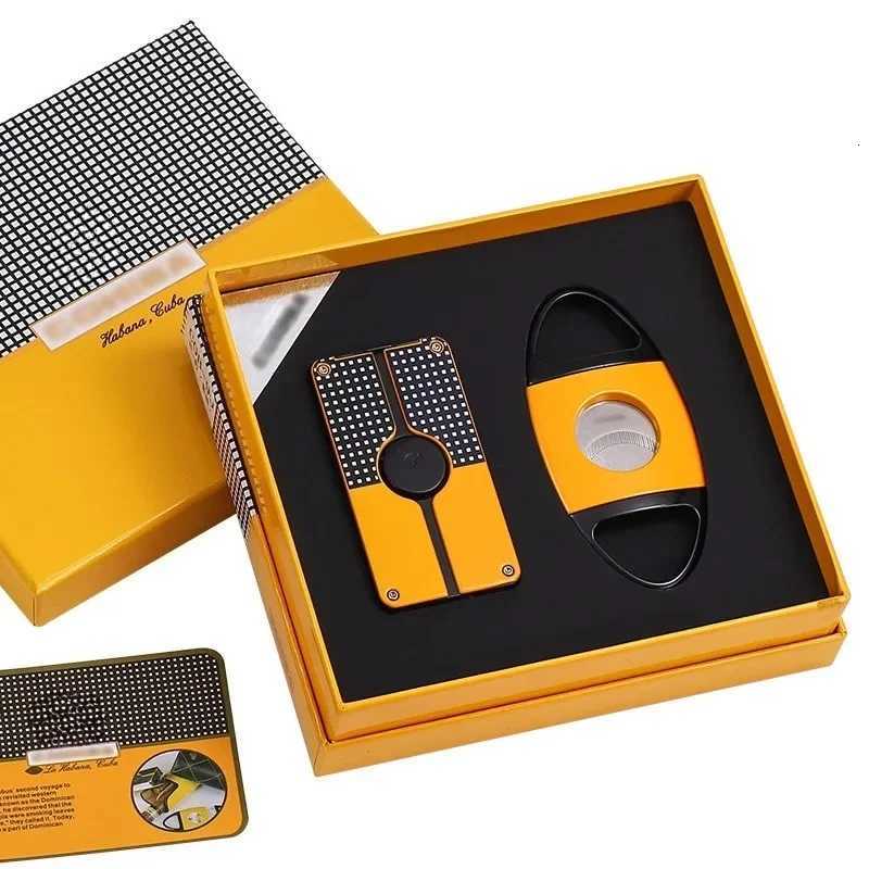 new Double-Bladed Straight Punch Cigar Cutter Machine Set Premium Cigar Scissors Fumadores Accessories for Perfect Cigar SlicingJ260511 - view 3