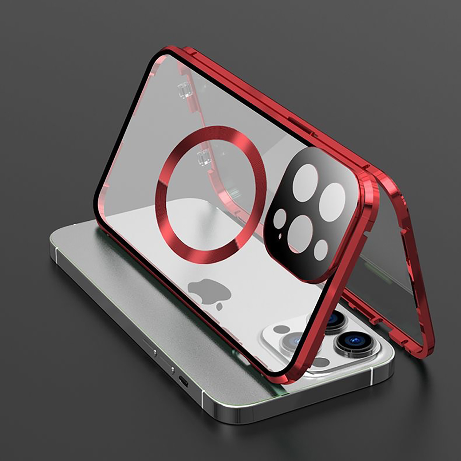 For Magsafe Case For iPhone 17 16 15 14 13 12 11Pro Max Metal Magnetic Wireless Charging Lens Protection Double Sided Buckle Cover