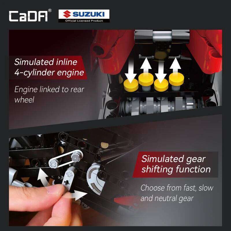 1043PCS CaDA 1:6 Scale "Suzuki Hayabusa" 25th Anniversary Commemorative Edition Building Block Set 26L0511 - view 5