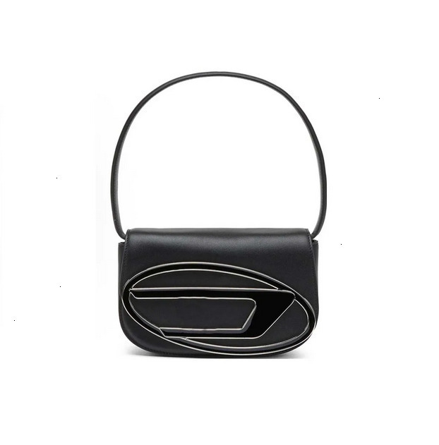 designer bag 2026 Y2K Black Mini Shoulder Bag for Women, Trendy Oval Logo Design Top Handle Handbag, Fashion Crossbody Purse