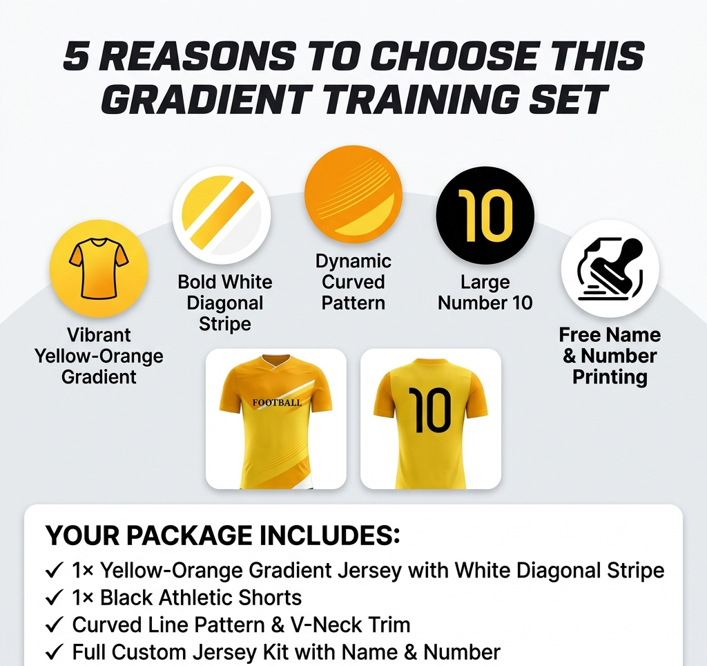 Custom Team Name Number Soccer Jersey Set Men Yellow White Geometric Football Uniform Quick Dry Team Training Sportswear for Adults - view 7