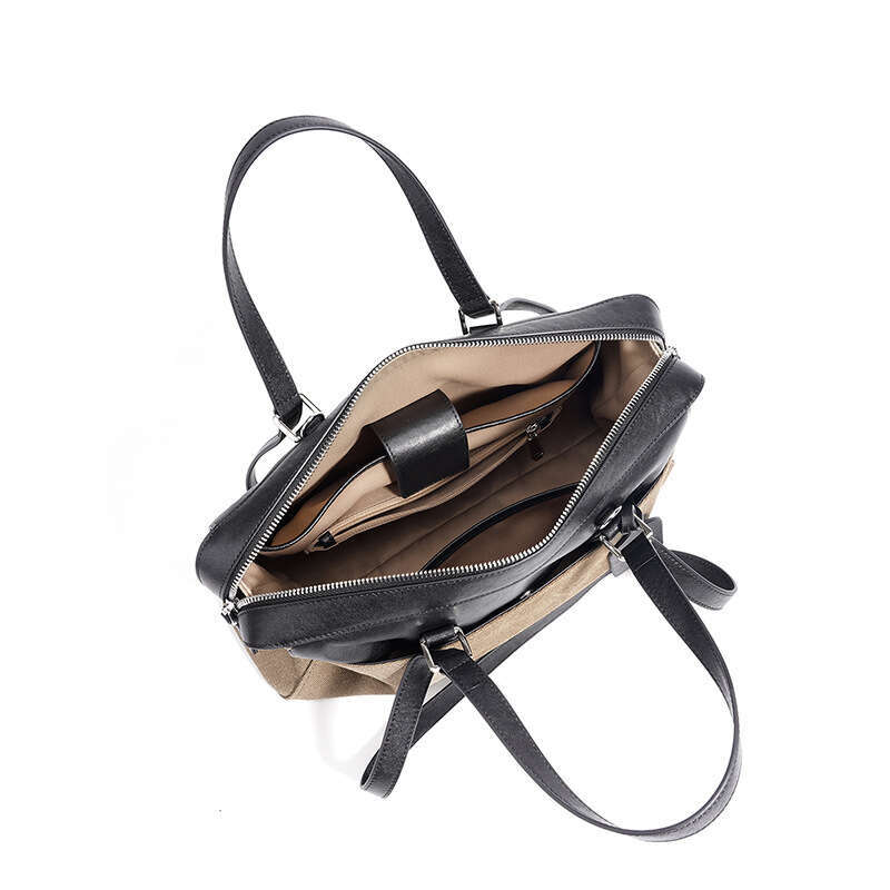 Niche Original Design Canvas Leather Splicing Single Shoulder Crossbody Bag Large Capacity Casual Commuter Fashion Daily Women Handbag SENYY