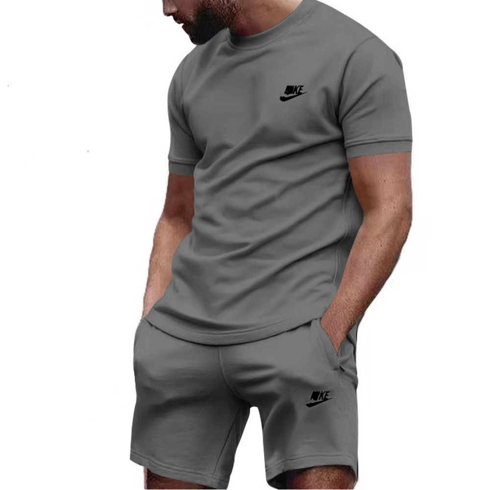 Completo Estivo Uomo Palestra Maglietta Cotone Manica Corta…