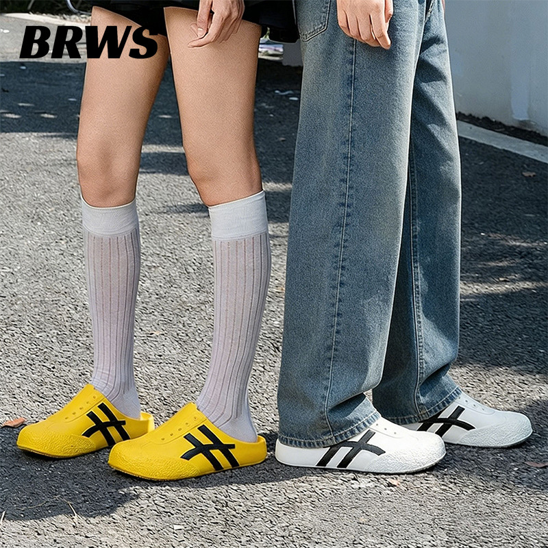 2026 Summer New Striped Clogs Designer Slippers for Women Men EVA Waterproof Slip-On Mules Casual Beach Slides