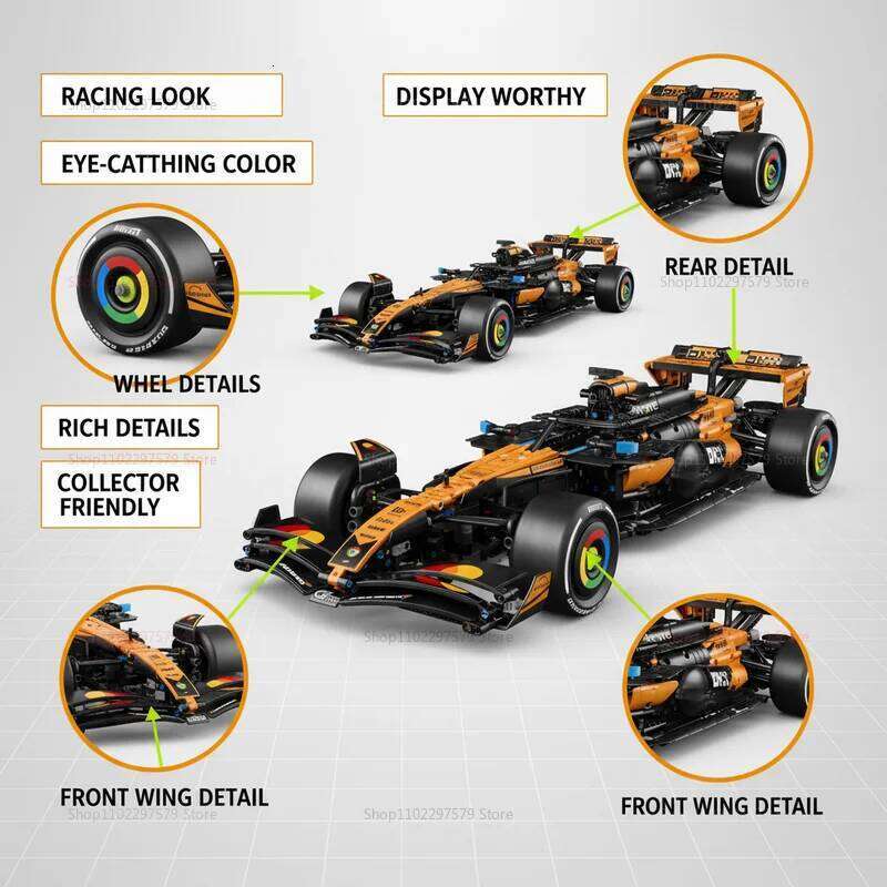 New Orange MCL39 Sports Car Building Blocks Set Technical DIY Model for Kids Boy STEM Educational Toy For Kid Birthday Gift W260511 - view 4