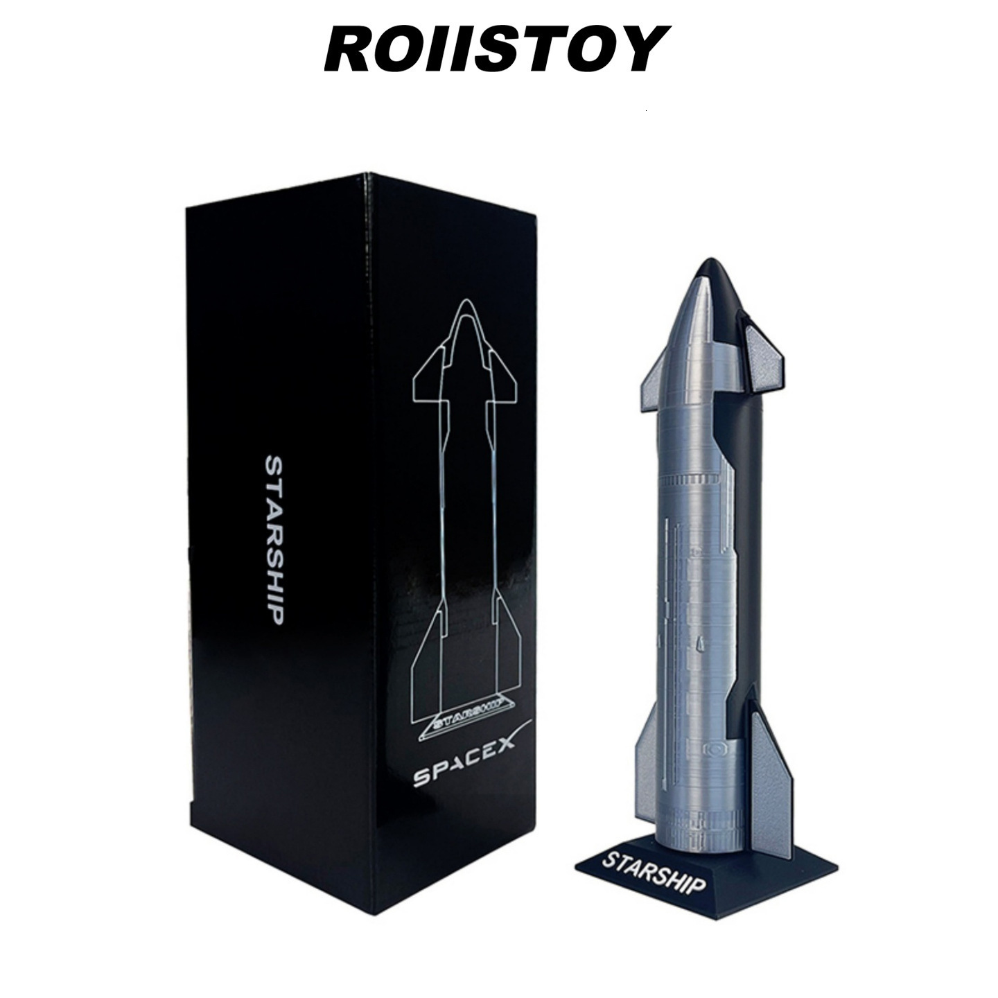 SpaceX Starship Rocket Model NASA Gifts - Dragon Spacecraft Heavy Falcon Rocket Toy with Metallic Texture - Desktop Orna 241204