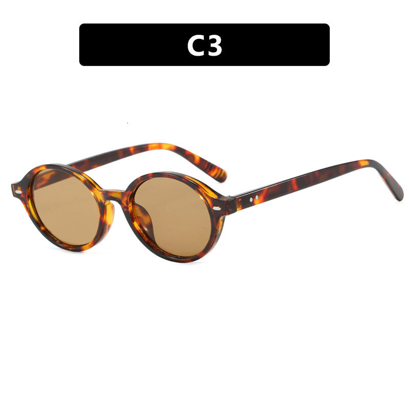 Retro Small Oval Sunglasses Women Men Rivets Shades Fashion Eyewear Sun Glasses UV400 Female 260104
