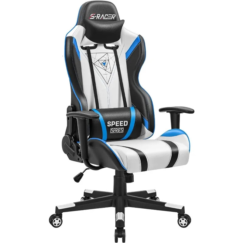 Homall Gaming Racing Office High Back PU Leather Computer Desk / Video Game Ergonomic Swivel Chair with Headrest
