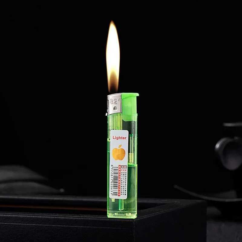 25PC Classic Transparent Electronic Open Flame Disposable Plastic Lighter Home Supermarket Store Wholesale Men Cigarette LighterJ260511