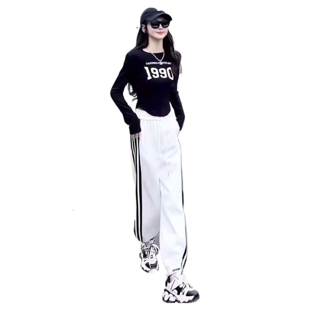 Fitness Set Fashionable Stylish Women's Outfit Spring Autumn New Style Loose Slimming Long-Sleeve Top And Sweatpants Two-Piece Set Sportswear Set