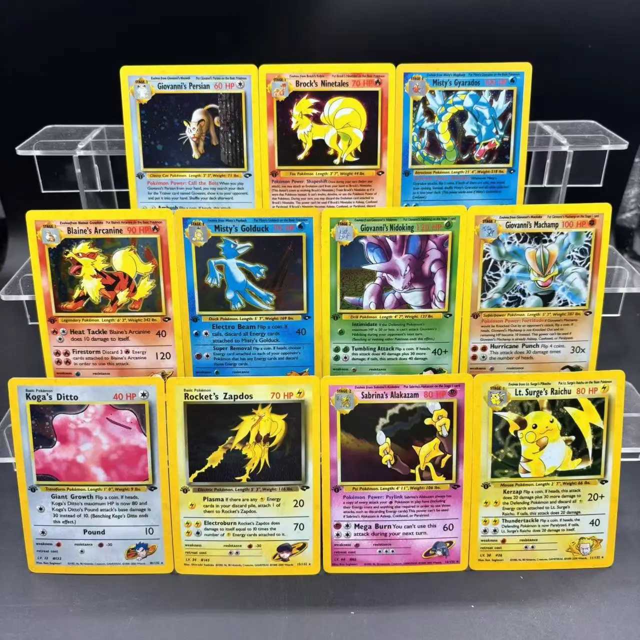 DIY PTCG Collection Cards Giovannis Machamp Rockets Zapdos EN Self Made Single Card Classic Game Anime Card Gift Toy L26051132BI