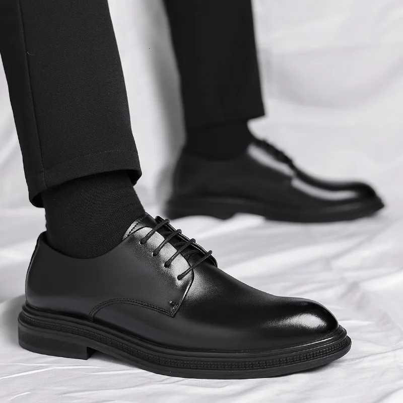 Mens Elevator Shoes Dress Shoes Formal Leather Quality Busincess Lift 6CM 8CM Height Increased Black Man Elegance Wedding Shoes H260509