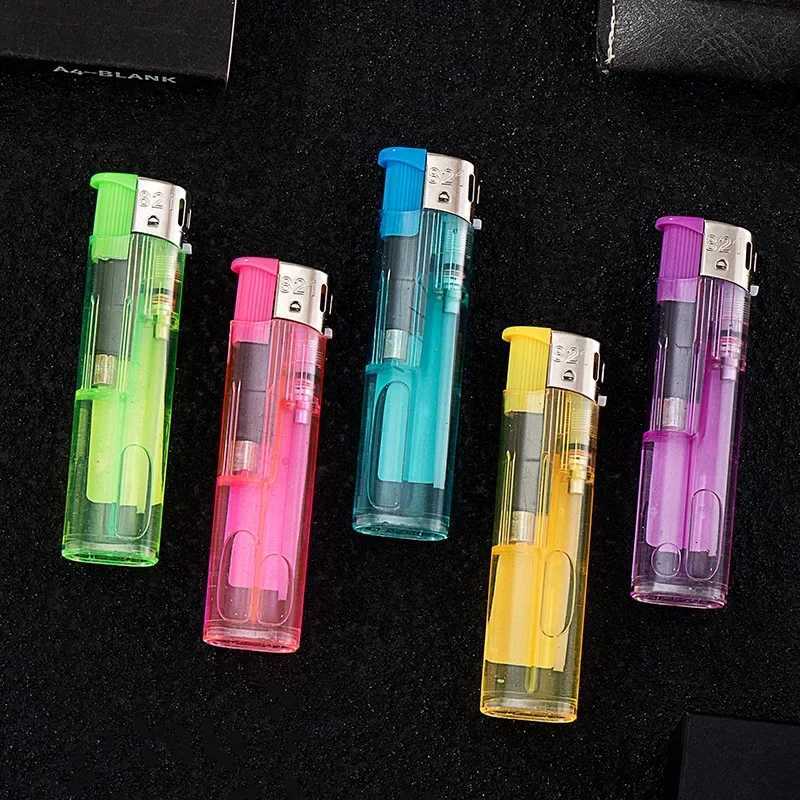 25PC Classic Transparent Electronic Open Flame Disposable Plastic Lighter Home Supermarket Store Wholesale Men Cigarette LighterJ260511