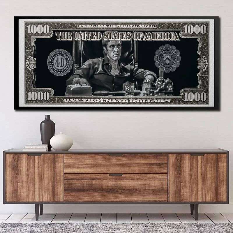 Classic Movie, Scarface Tony Montana Dollar Wall Art, HD Canvas Print Poster, Home, Living Room, Room Decor Painting 26Y0511