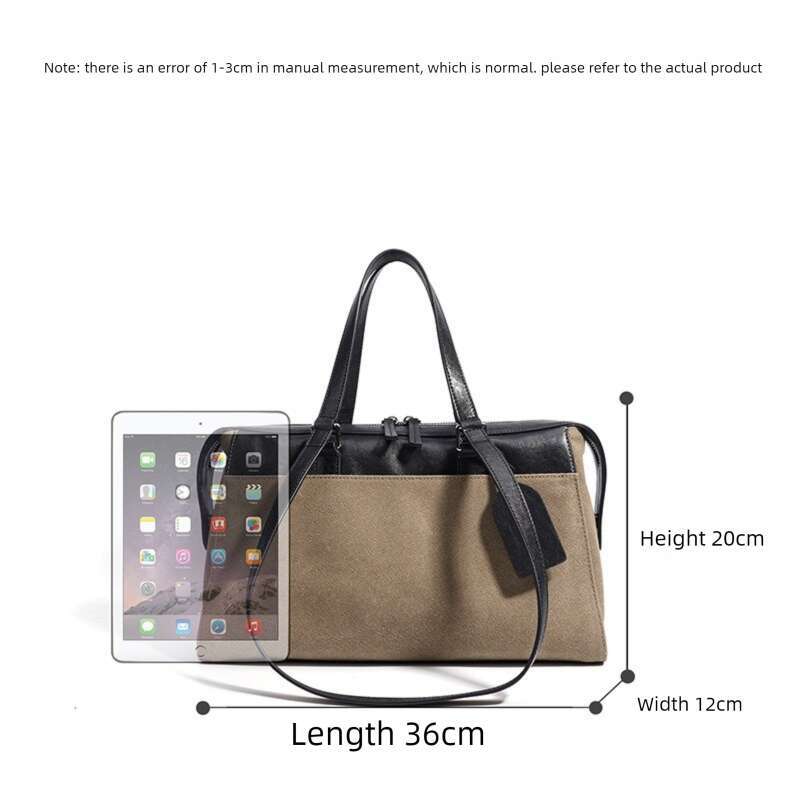 Niche Original Design Canvas Leather Splicing Single Shoulder Crossbody Bag Large Capacity Casual Commuter Fashion Daily Women Handbag SENYY
