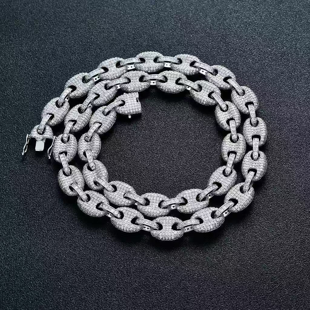 New Arrival Hip Hop Cuban Chain 925 Silver 8MM 6MM VVS Moissanite Cuban Bracelet Iced Out Infinity Cuban Link Chain