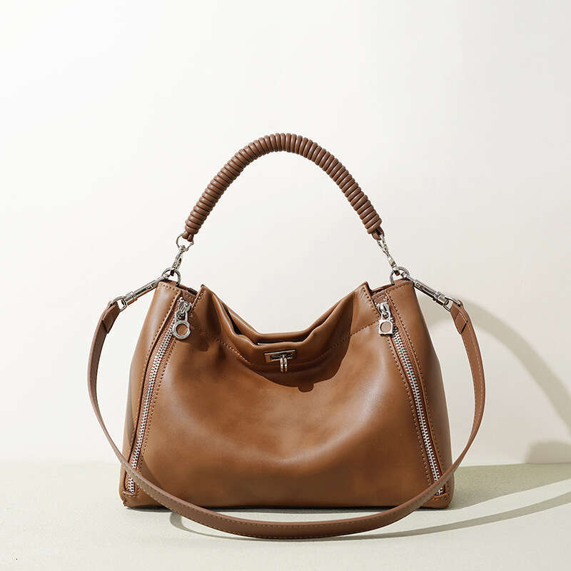Niche High End First Layer Cowhide Crossbody Bag Large Capacity Genuine Leather Shoulder Handbag Casual Commuter Versatile Ladies Bag SENYY