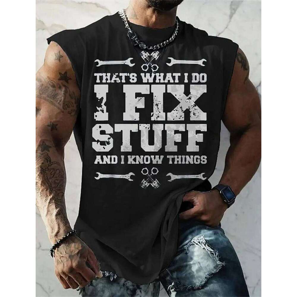 Men's Bottom Shirt Pattern Boat Rudder O Neck 3D Outdoor Street Sleeveless Printed Clothing Athletic Casual Big & Tall Tank Top - view 4