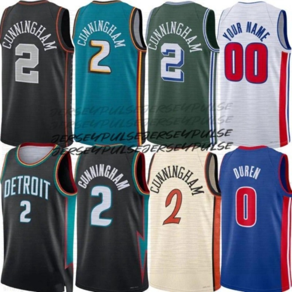 DET Piston Cade Cunningham Jerseys Basketball Jersey Ausar Thompson Jalen Duren Isaiah Stewart Tobias Harris Kevin Huerter Ronald Holland Caris LeVert