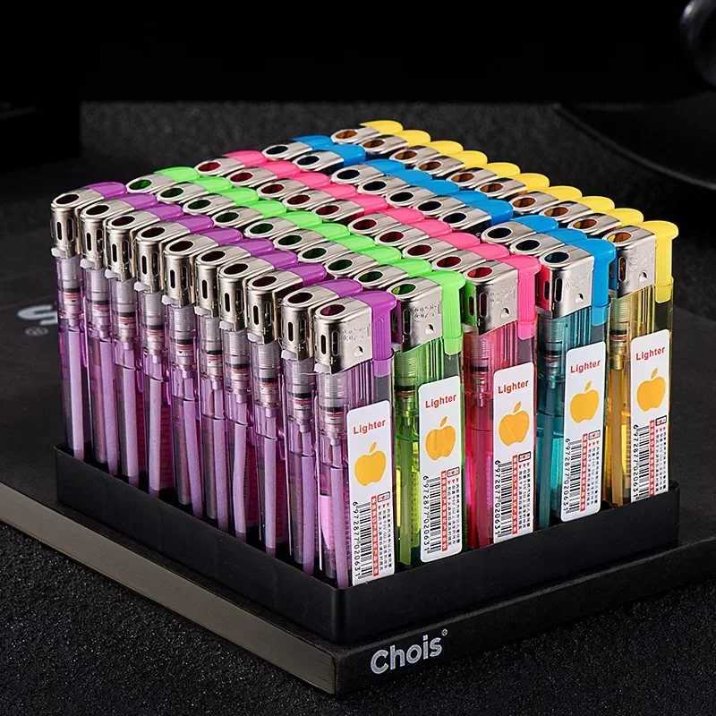25PC Classic Transparent Electronic Open Flame Disposable Plastic Lighter Home Supermarket Store Wholesale Men Cigarette LighterJ260511