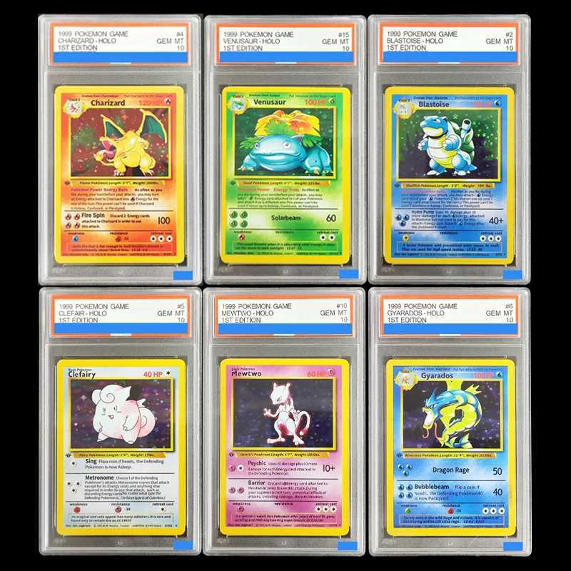 Diy 1999 Pokemon Card Game 1St Edition Charizard Mewtwo Venusaur Gyarados Blastoise Holo Grade Gem Mint 10 Collection Card L260511PNSM