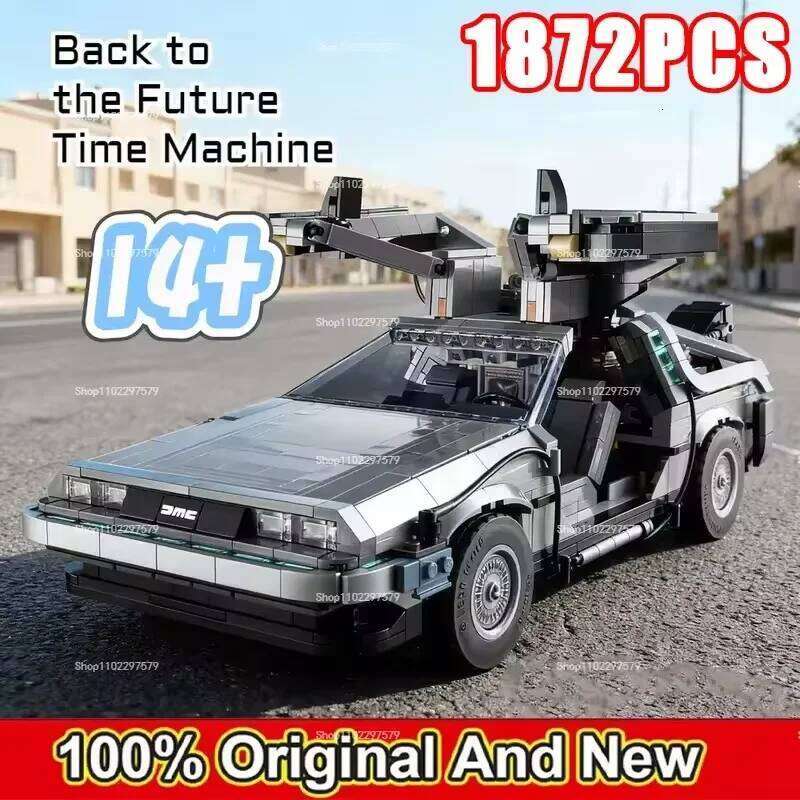 New Back to The Future Time Machine 10300 Building Blocks Kit DeLorean DMC-12 Cars 1872PCS Collections Handmade Toys Ideal Gifts W260511