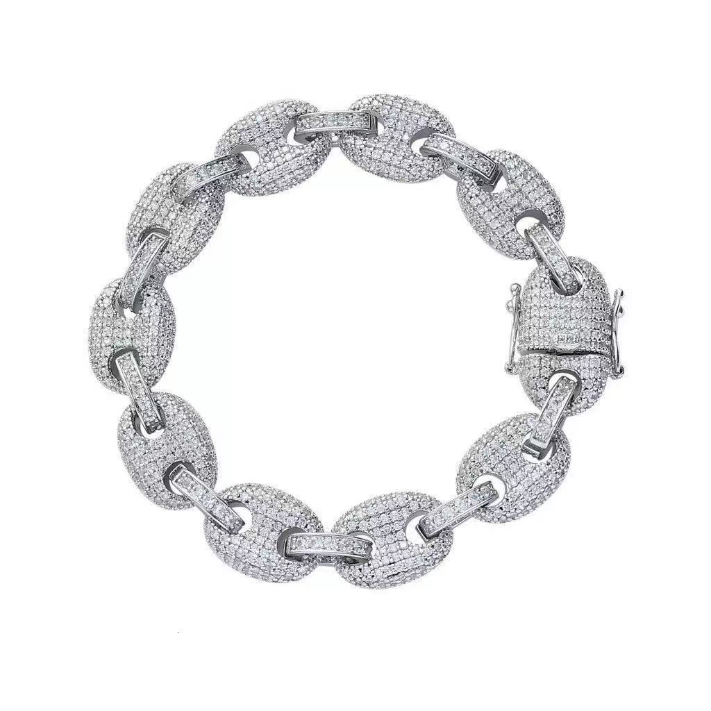 New Arrival Hip Hop Cuban Chain 925 Silver 8MM 6MM VVS Moissanite Cuban Bracelet Iced Out Infinity Cuban Link Chain