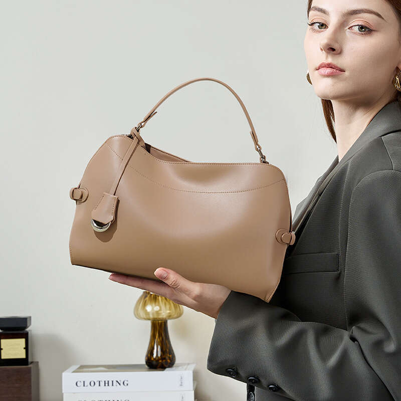 Niche High End Genuine Leather Single Shoulder Bag Spring Summer Large Capacity Office Lady Commuter Handbag Daily Casual Versatile Women Shoulder Bag